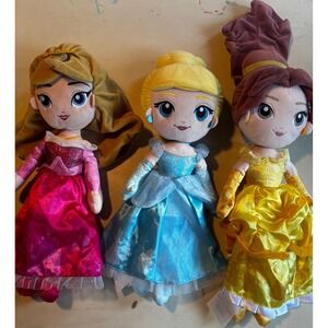Disney Princess Aurora Cinderella Belle Plush Dolls Magic Collectible Toy